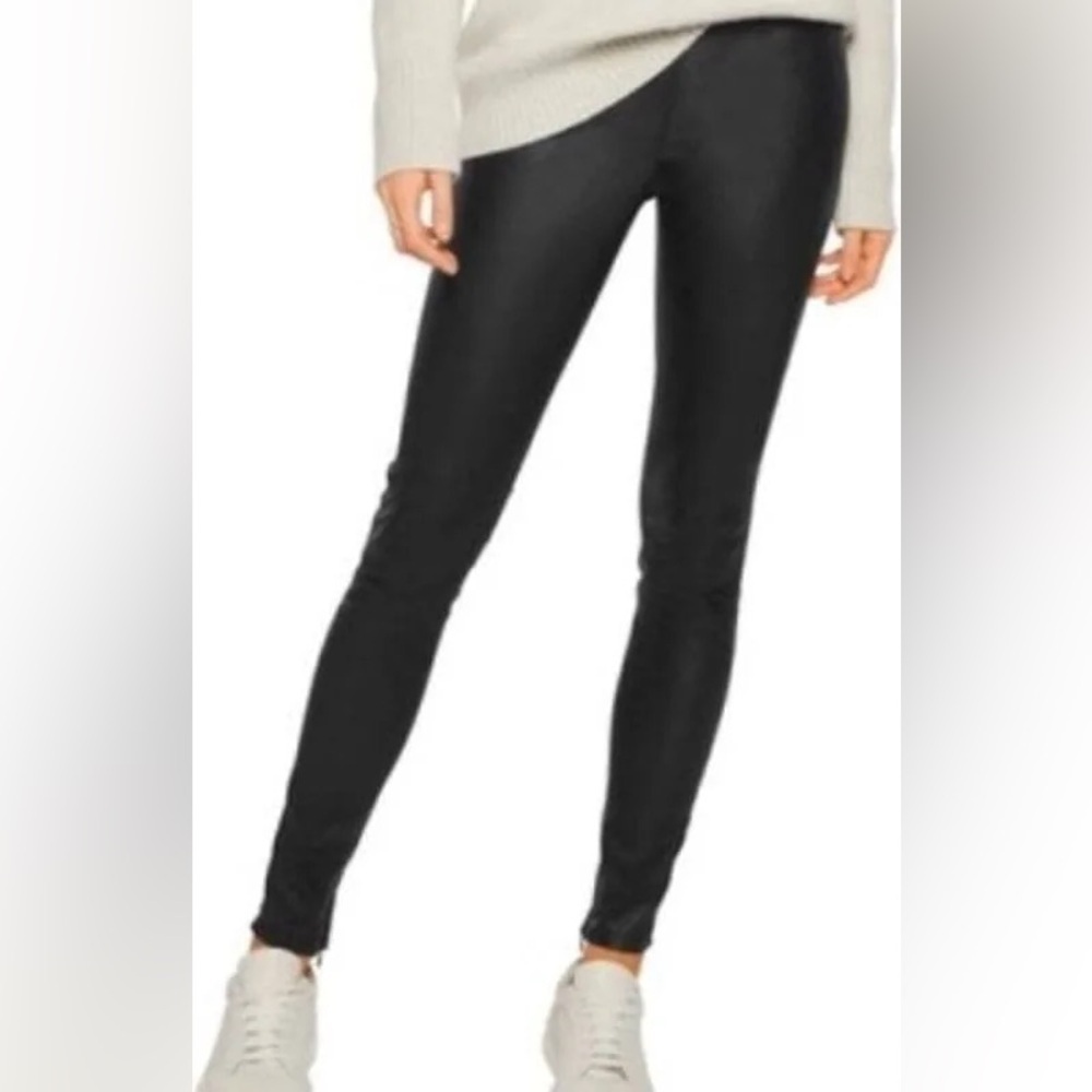 NWT Iris & Ink Black Lamb Leather Stretch Leggings S